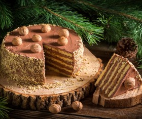 Nutty chocolate dessert Stock Photo 08