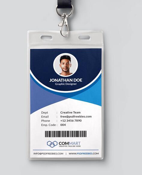 Office Identity Card PSD Template free download
