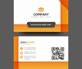 Orange company business card vector