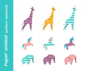 Paper animals vectors material 01