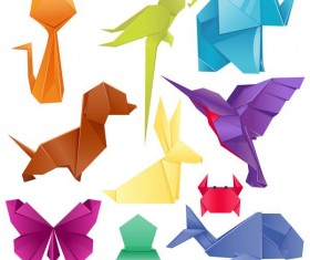 Paper animals vectors material 02
