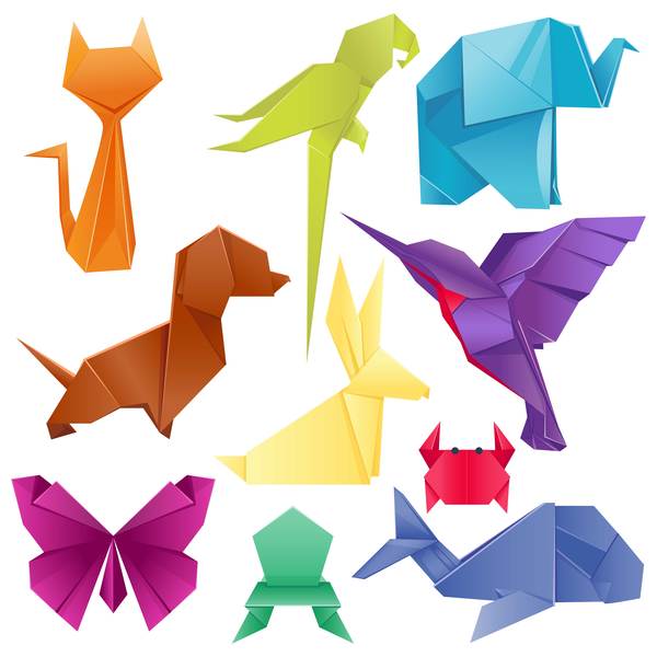Paper animals vectors material 02