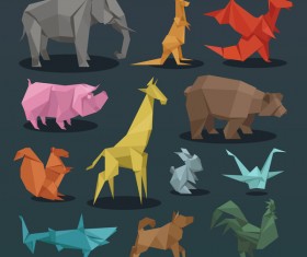 Paper animals vectors material 03