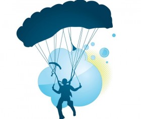 Parachute silhouette vector material 01