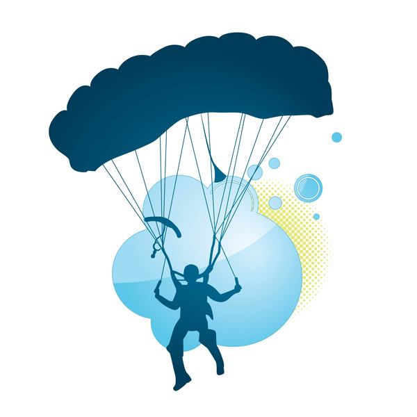 Parachute silhouette vector material 01