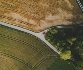 Peaceful countryside landscape from height Stock Photo