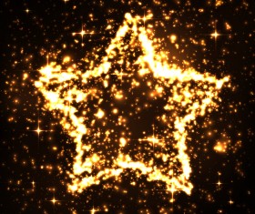 Pentagram with golden lights effect vector