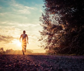 People running in the morning Stock Photo