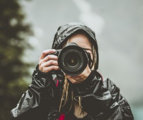 Photographers taking pictures of rain Stock Photo
