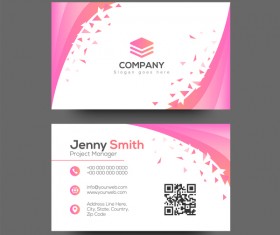 Pink abstract business card vector