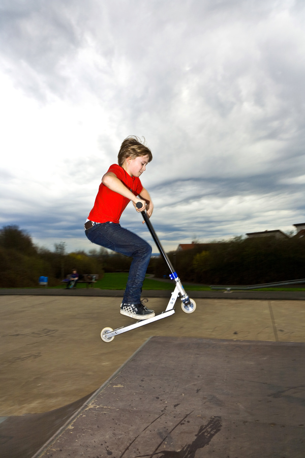 Play scooter little boy Stock Photo 01