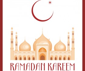 Ramadan greeting card white vector