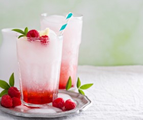 Raspberry Smoothie Drink Stock Photo