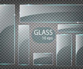 Rectangle glass banner vector 01
