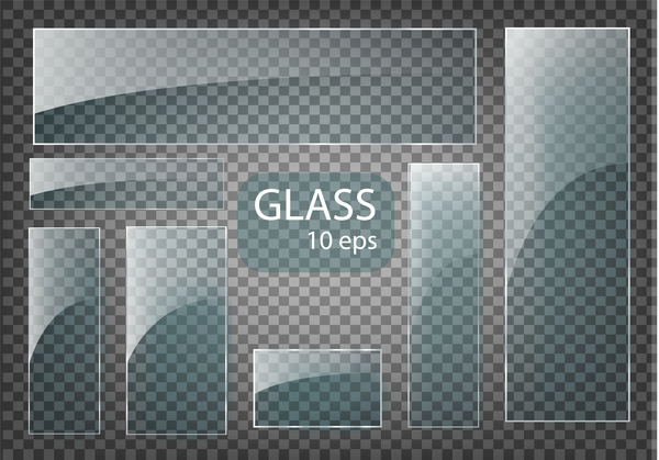 Rectangle glass banner vector 02