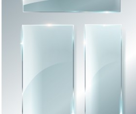 Rectangle glass banner vector 03