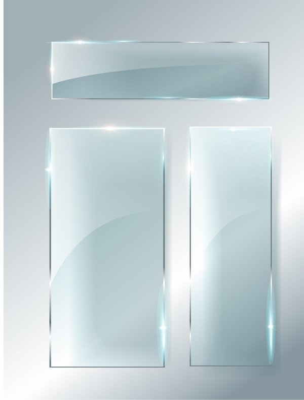 Rectangle glass banner vector 03