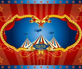 Red circus screen background vector