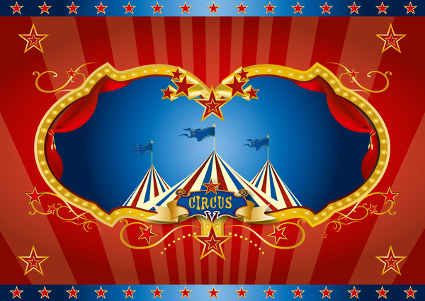 Red circus screen background vector