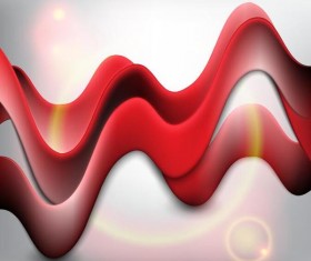 Red wave with blrus vector background