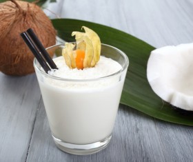 Refreshing coconut cocktail Stock Photo 02