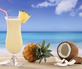 Refreshing coconut cocktail Stock Photo 03