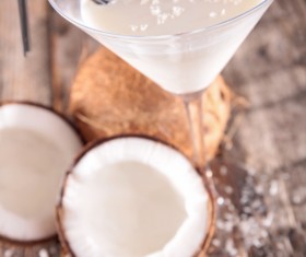 Refreshing coconut cocktail Stock Photo 05