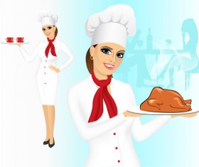 Restaurant chef vector material 01