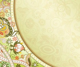 Retro decorative floral ornate vectors 01