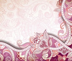 Retro decorative floral ornate vectors 08