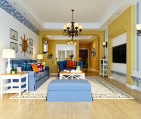 Retro living room decoration Stock Photo