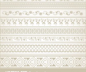Retro seamless borders decor vector set 01