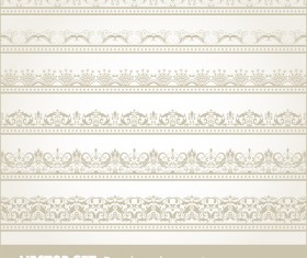 Retro seamless borders decor vector set 04