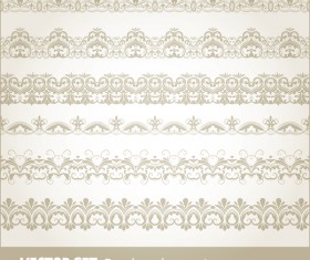 Retro seamless borders decor vector set 05