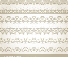 Retro seamless borders decor vector set 06