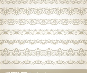 Retro seamless borders decor vector set 07