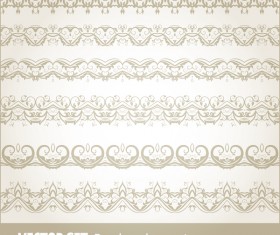 Retro seamless borders decor vector set 08