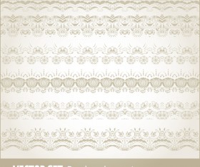 Retro seamless borders decor vector set 09