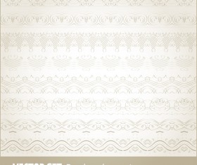 Retro seamless borders decor vector set 11