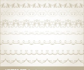 Retro seamless borders decor vector set 12