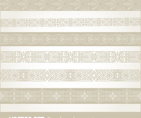 Retro seamless borders decor vector set 14