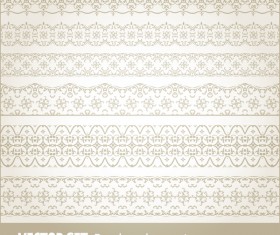 Retro seamless borders decor vector set 16