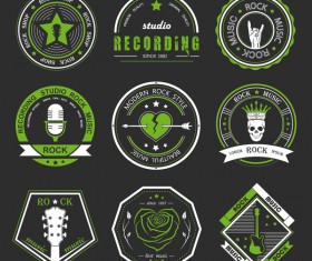Rock music logos vector