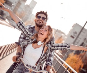 Romantic couple playing outdoors Stock Photo 10