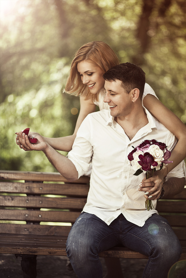 Romantic marriage proposal Stock Photo 02
