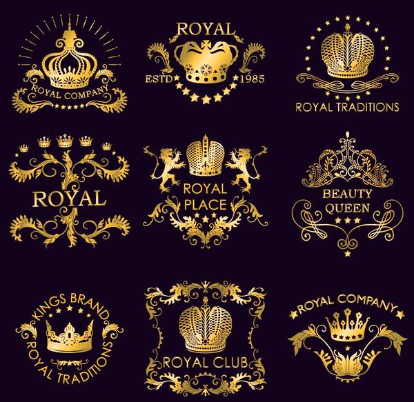 Royal luxury labels vector set
