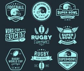 Rugby labels vector
