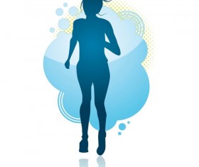 Runing silhouette vector material