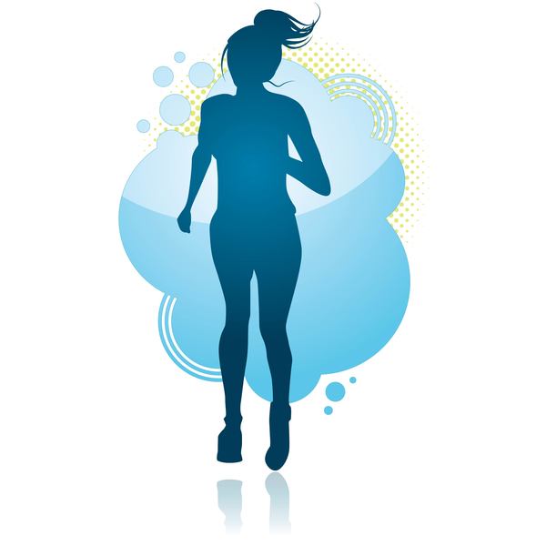 Runing silhouette vector material