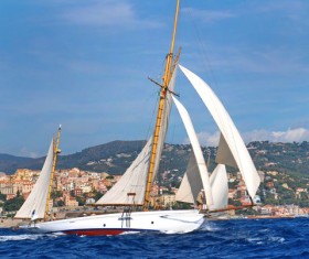 Sailboat at sea Stock Photo 01